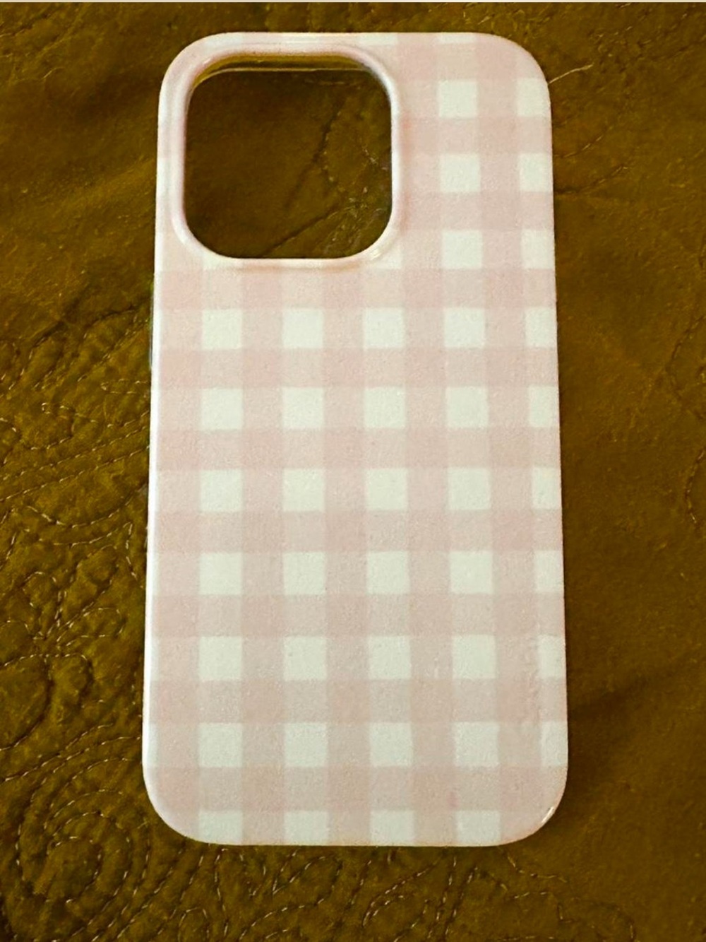 iPhone 14 Pro phone case, Casely, Pink Gingham